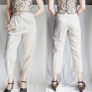 Vintage 80s Cream Ecru High Waist Trousers